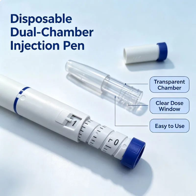 1/3/5 Spec Sterile Injection Pen  Double‑Chamber Rotating‑Press Syringe Equipped with Transparent Visible View Window