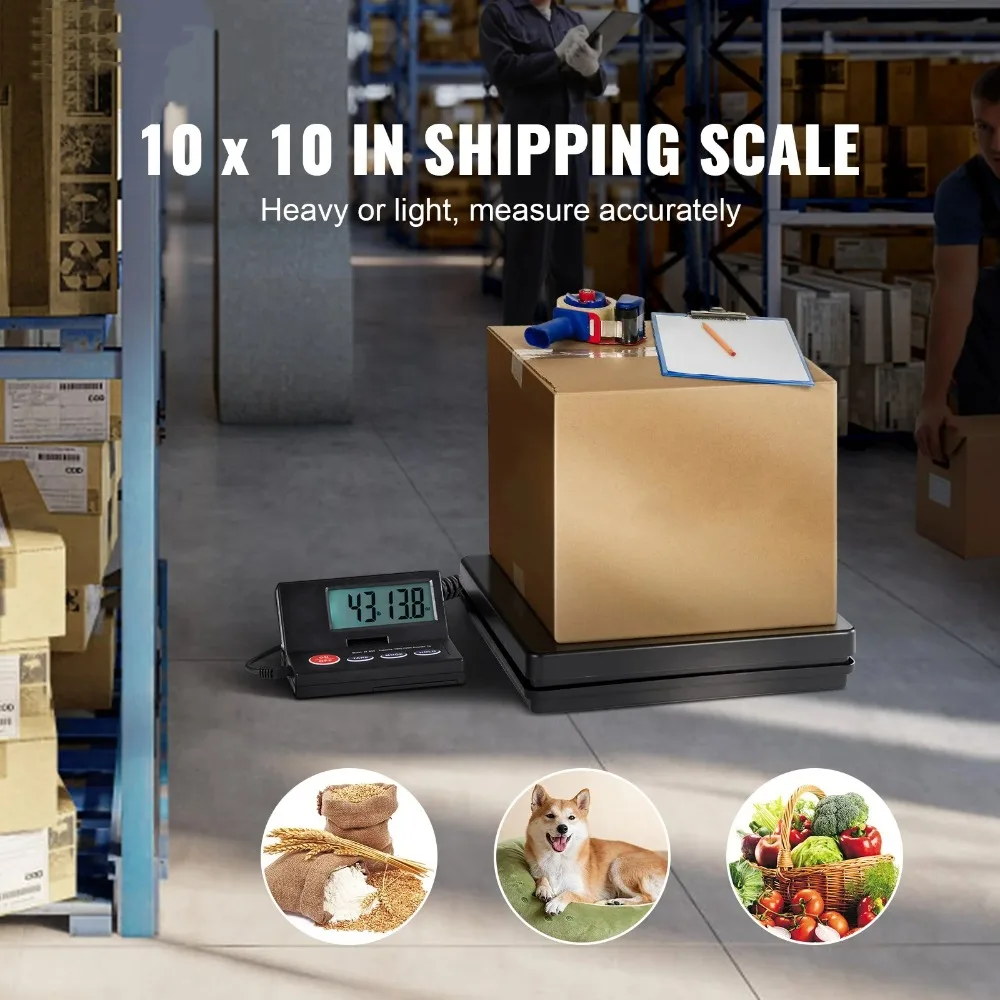 

Shipping Scale Digital Postal Scale 110 lbs x 0.07 oz. AC/DC Package LCD, Just press one button to start weighing