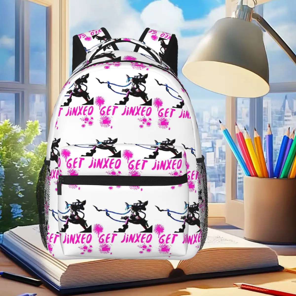 

Get Jinxed LoL Backpack Student Boys Girls BookBag Children School Bag Laptop Shoulder Bags for Men Women