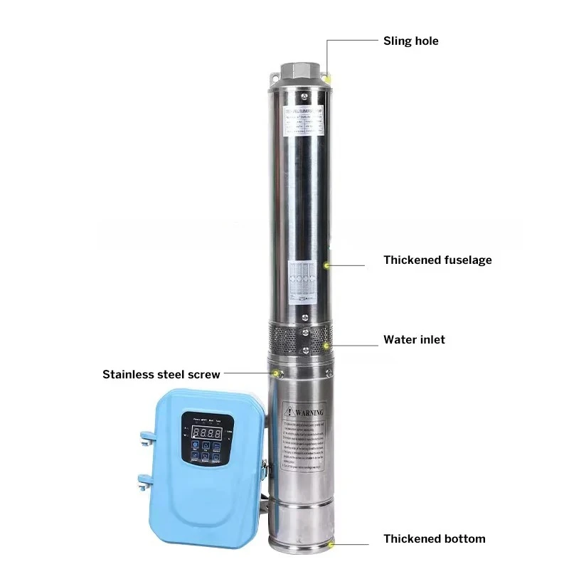 Solar Power Pump 144v 1500w High Quality DC Submersible Pump Stainless Steel Deep Well Pump for Household Agricultural