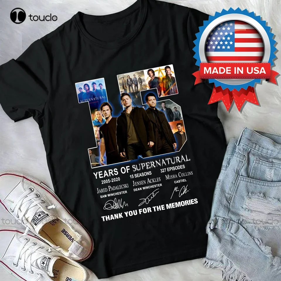 Supernatural 15Th Anniversary Thank You For The Memories T-Shirt Gift For Men Tshirt For Men Fashion Tshirt Summer New Popular