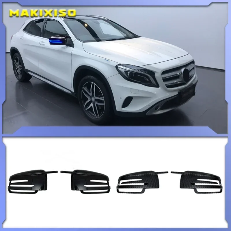 

1 Pair Car Decal Rearview Mirror Cover Cap For Mercedes Benz W204 C207 W212 W221 Exterior Black ABS Car L+R Side Mirror Covers