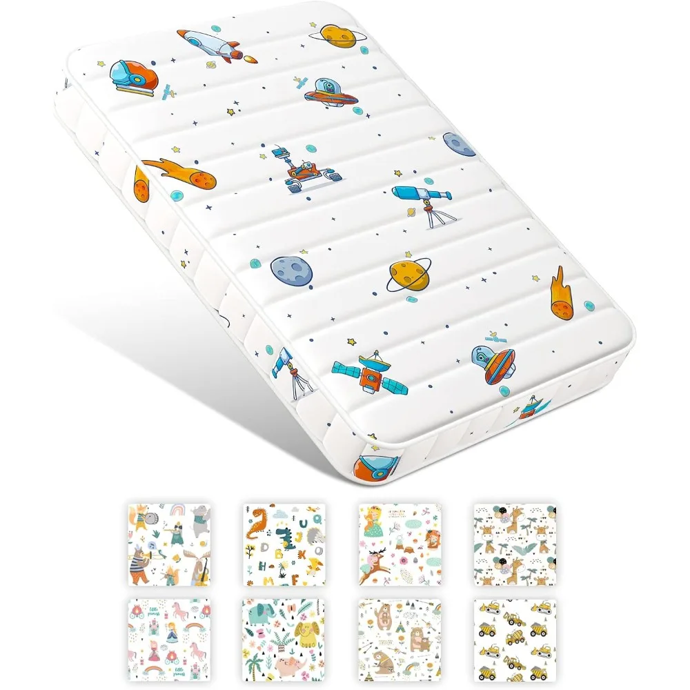 2024 Moonlight Family Noiseless Pack n Play Mattress, confezione portatile in schiuma premium da 38 x 26 pollici e materassi da gioco