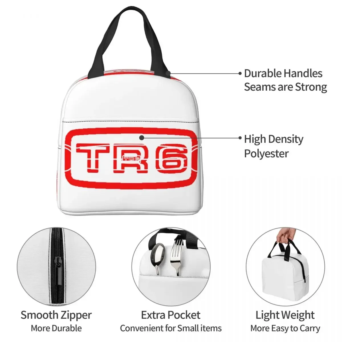 Triumph tr6 classic 1970s britischer auto grill und emblem isolierte lunch taschen auslaufs ichere picknick taschen mittagessen tasche für frau arbeits kind