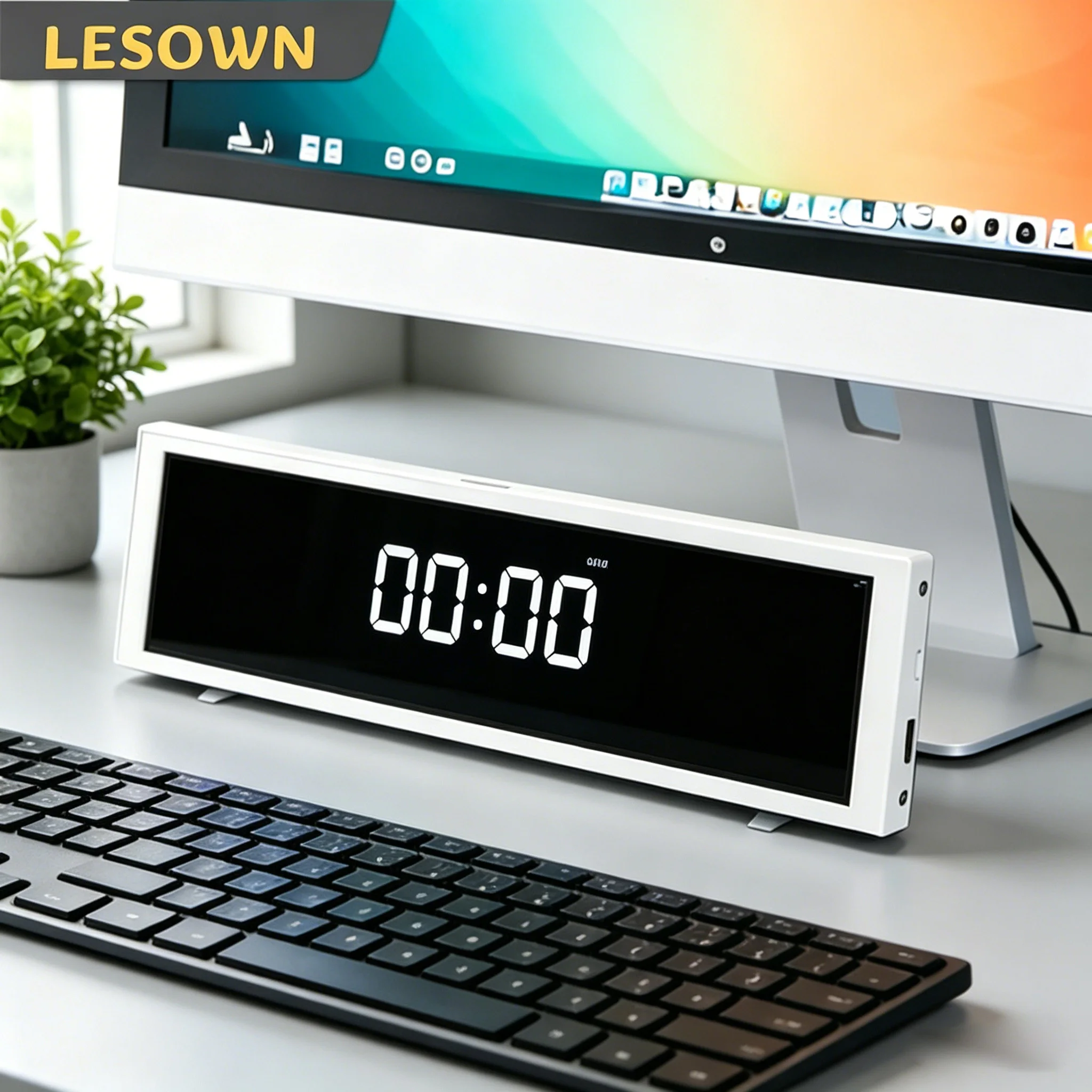 LESOWN 7.9" Portable Stretched Strip Monitor Bar Display External Compact Auxiliary Screen for Time announcement Side Display