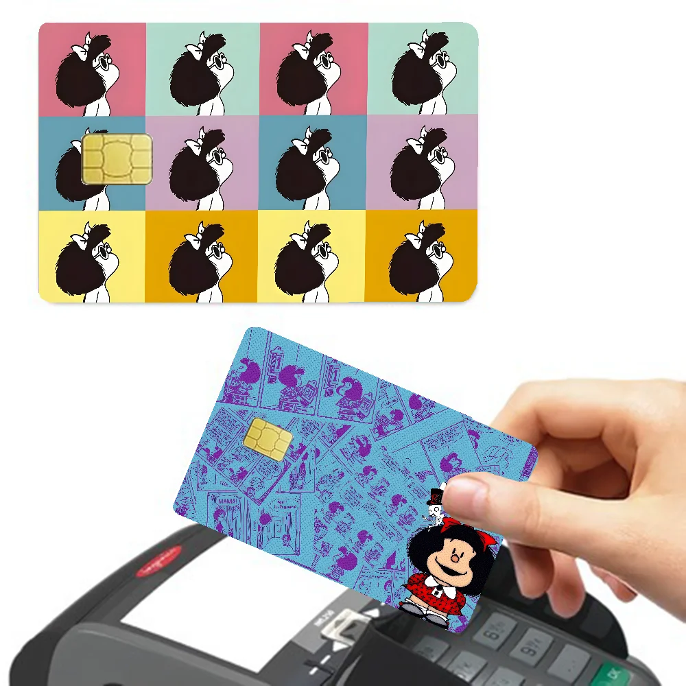 M-Mafalda Girl Film Skin Sticker Tape for Bank Credit Debit Card Personalized Credit Card Protection Stickers