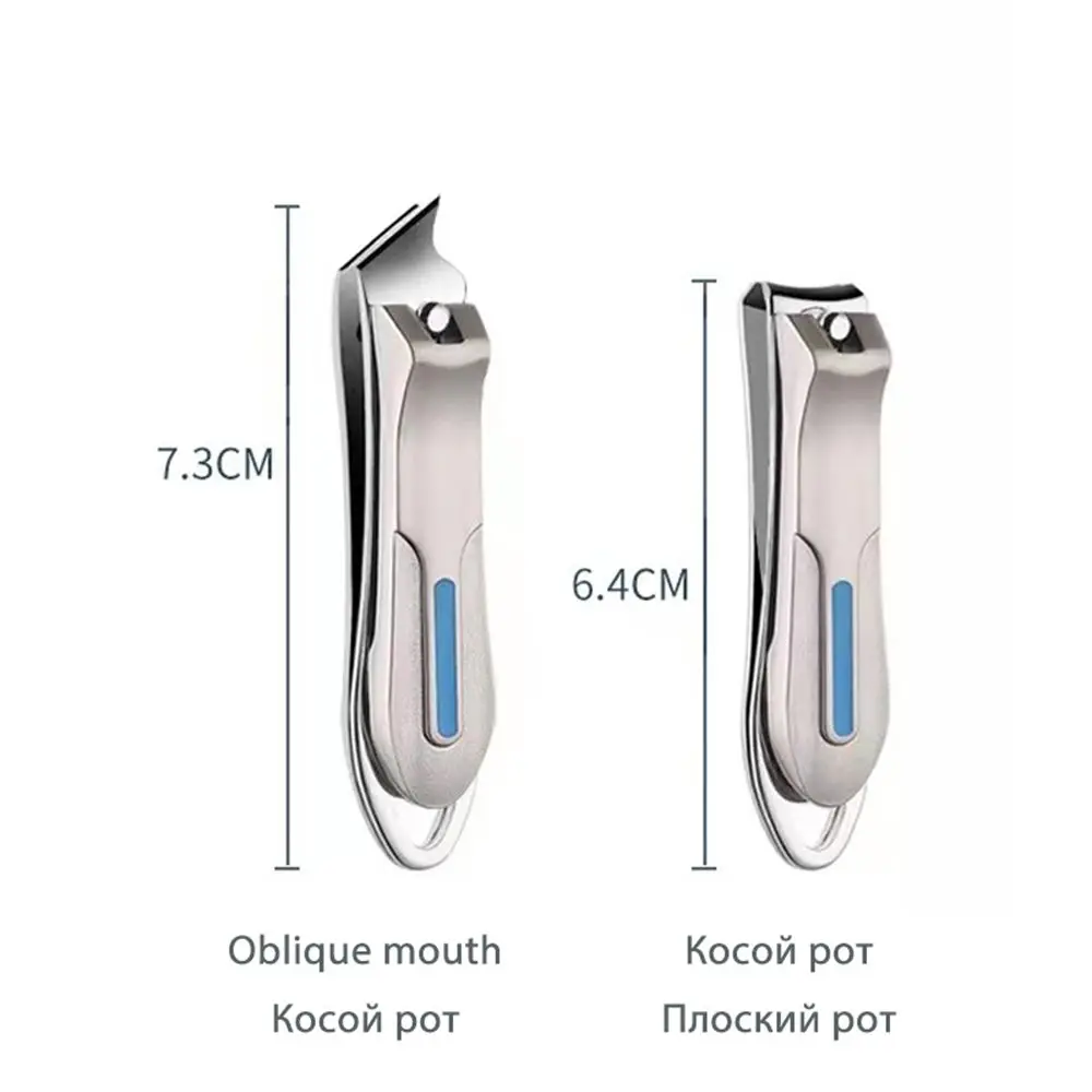 Tijeras para uñas con apertura de mandíbula ancha, herramienta de manicura, cortaúñas plegables, con forma de bisel duro y grueso de acero inoxidable