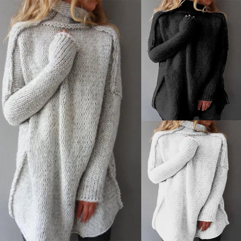 

2025 New Sweater Stack Collar Sweater Craft Long Sleeve