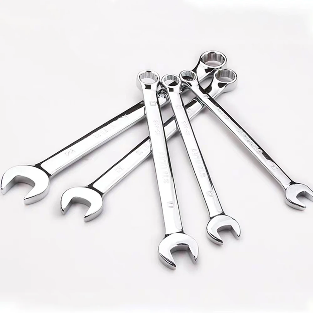 Chave de catraca de extremidade aberta de flor de ameixa de dupla utilização 6mm-32mm chaves combinadas cortador de porca ferramentas manuais de reparo de chave combinada