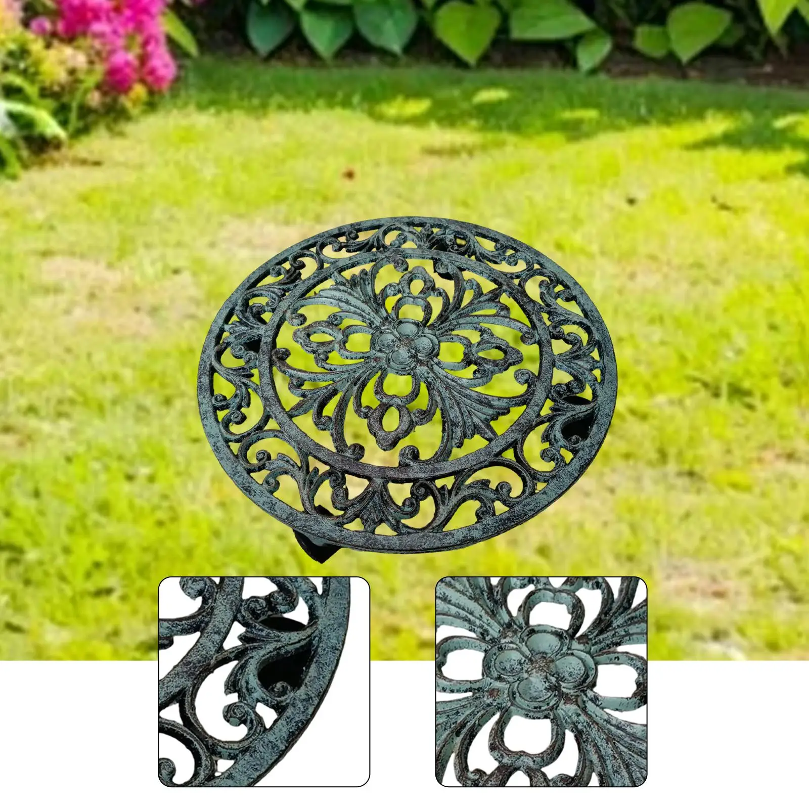 

Large Planter Support Plant Stand Iron Pot Mover Rolling Tray Heavy Duty Cart for Outdoor Garden Potted Plants