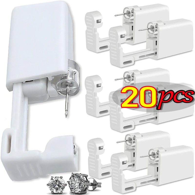 1-20 adet tek kullanımlık güvenli ağrısız kulak Piercing sağlıklı steril delinme aracı küpe kulak Piercing tabancası seti için inflamasyon olmadan