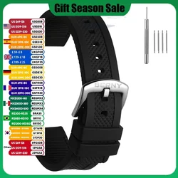 22mm Silicone Watch Bands Waterproof Replacement Steel Buckle Watch Straps Stainless Accessories Soft Rubber Watchbands for Men