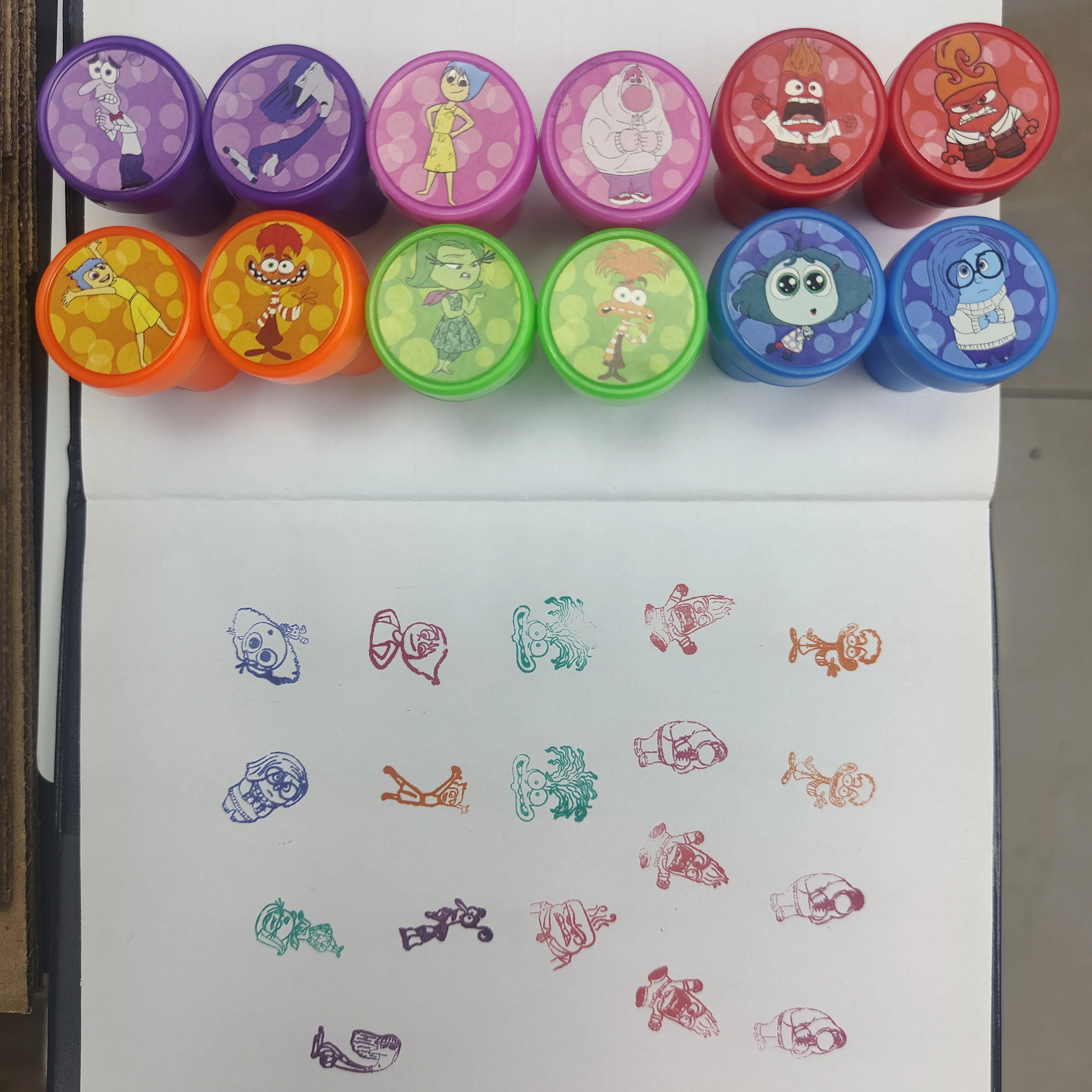 12pcs Inside Out 2 Seal Stamps Party Favors Birthday Gifts for Kids Self-Inking Stamps Goodie Bag Stuffers Classroom Rewards