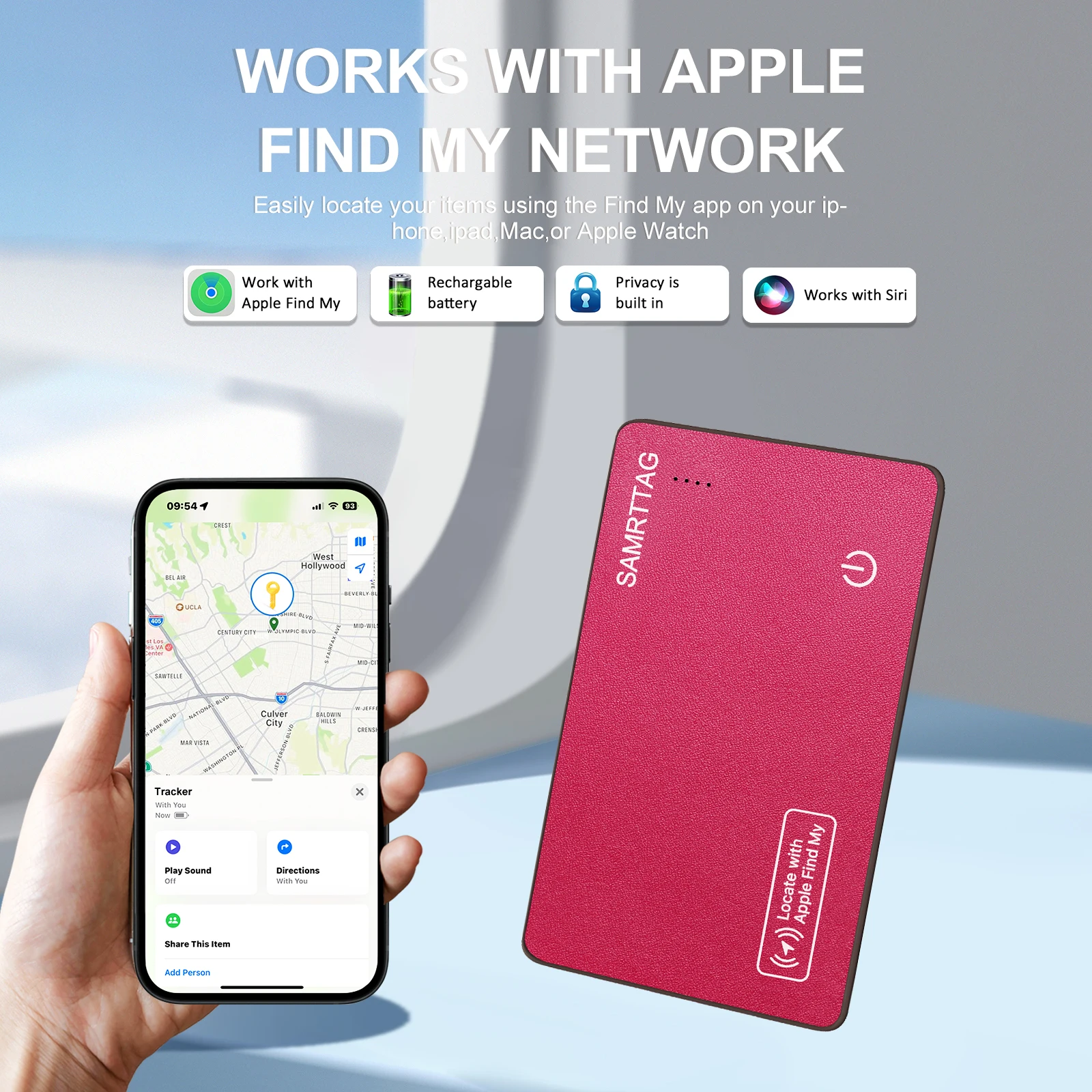 قطعة واحدة من وظائف بطاقة المقتفي Apple Airtag لـ Apple FindMy (iOS فقط مع جهاز تعقب بطاقة الشحن اللاسلكي لبطاقة موقع هدية الفتيات