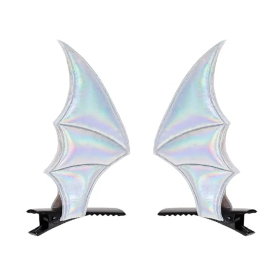 Halloween Bat Wings Hair Clips 4Pcs Horror Devil Goth Ear Hairpins Hair Barrettes Accessories for Women Adults Props Party Cosp