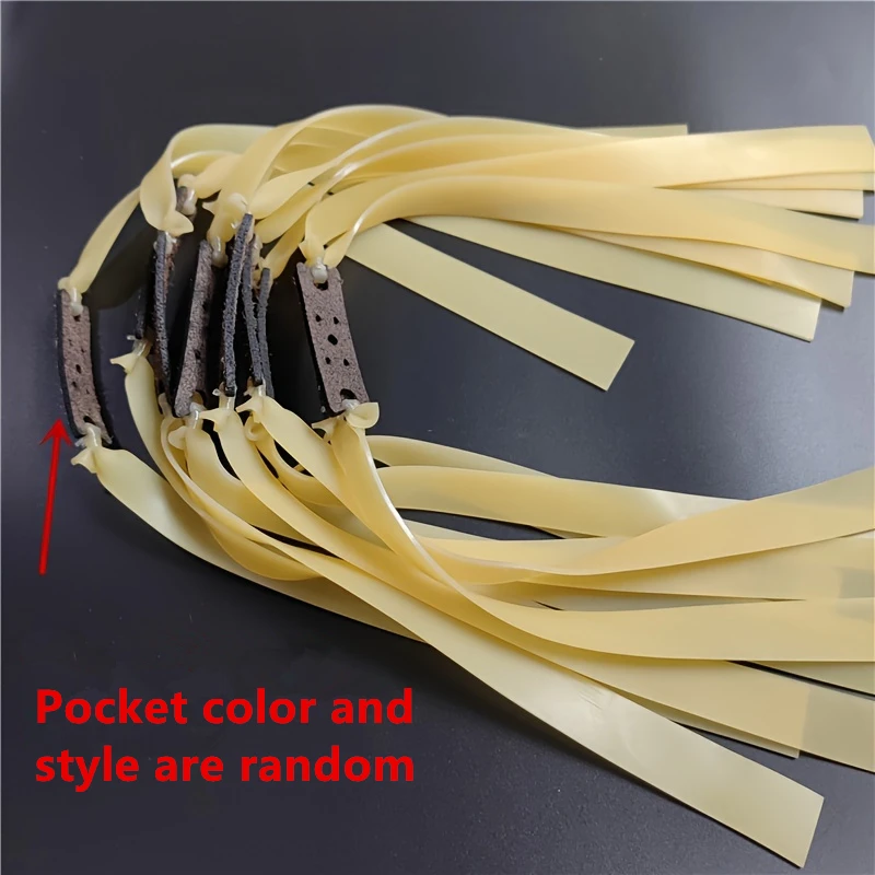 5/10 Pcs Thickness 1.5mm/0.06in Thick Slingshot Rubber Flat Rubber Strip, pocket Design And Color Random Outdoor Shooting