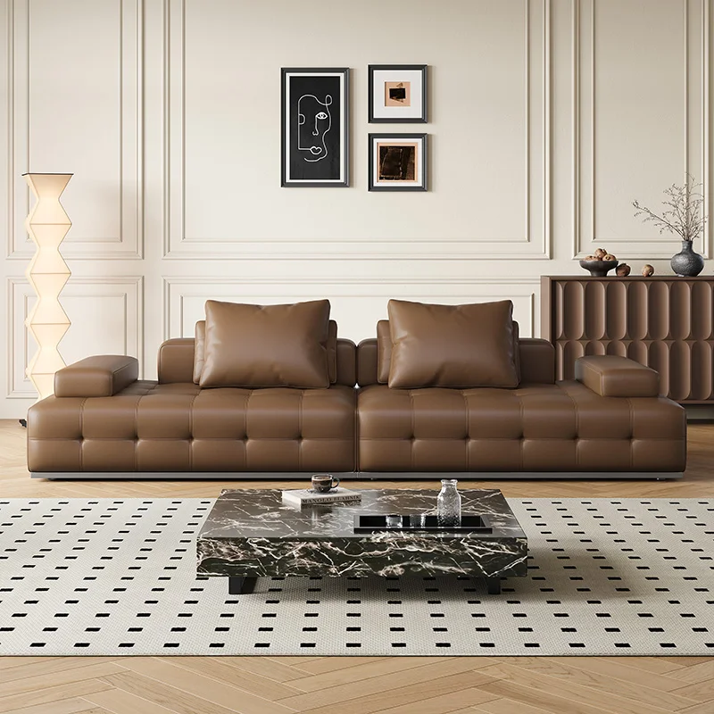 Modern Custom Multi-color Ecological Real Leather L-Shaped Sofa Set Storage Cooling Reclining Living Room Hotel Apartment Villa