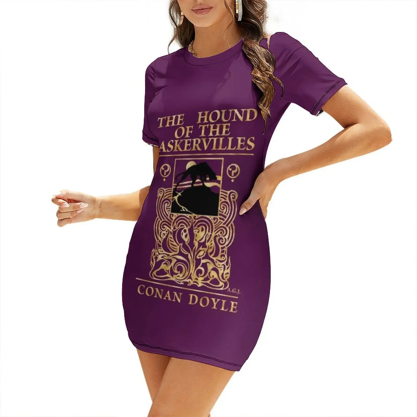 

The Hound of the Baskervilles George Newnes 1902 A line dress purple Short-Sleeved Dress clothes party dresses woman Dress
