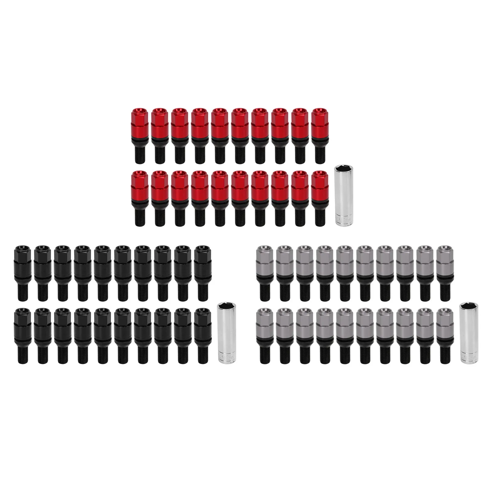 20pcs M14x1.5 Cone Seat Wheel Bolts Lug Nuts Taper Lug Bolt Wheel Lug Bolts Universal Car Accessories for Auto