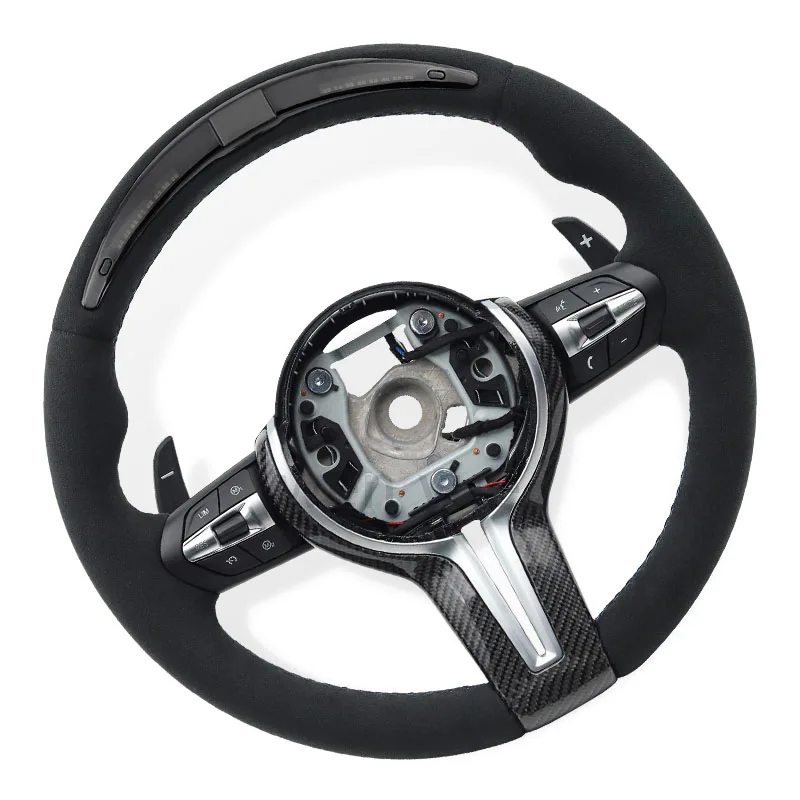 LED Sude Steering Wheel For BMW M3 M5 M6 F07 F10 F11 F18 F20 F06 F12 F13 F01 F02 F03 F30 F90 F91 F92 F93 E90 E91 E92 E93 E70 view 2