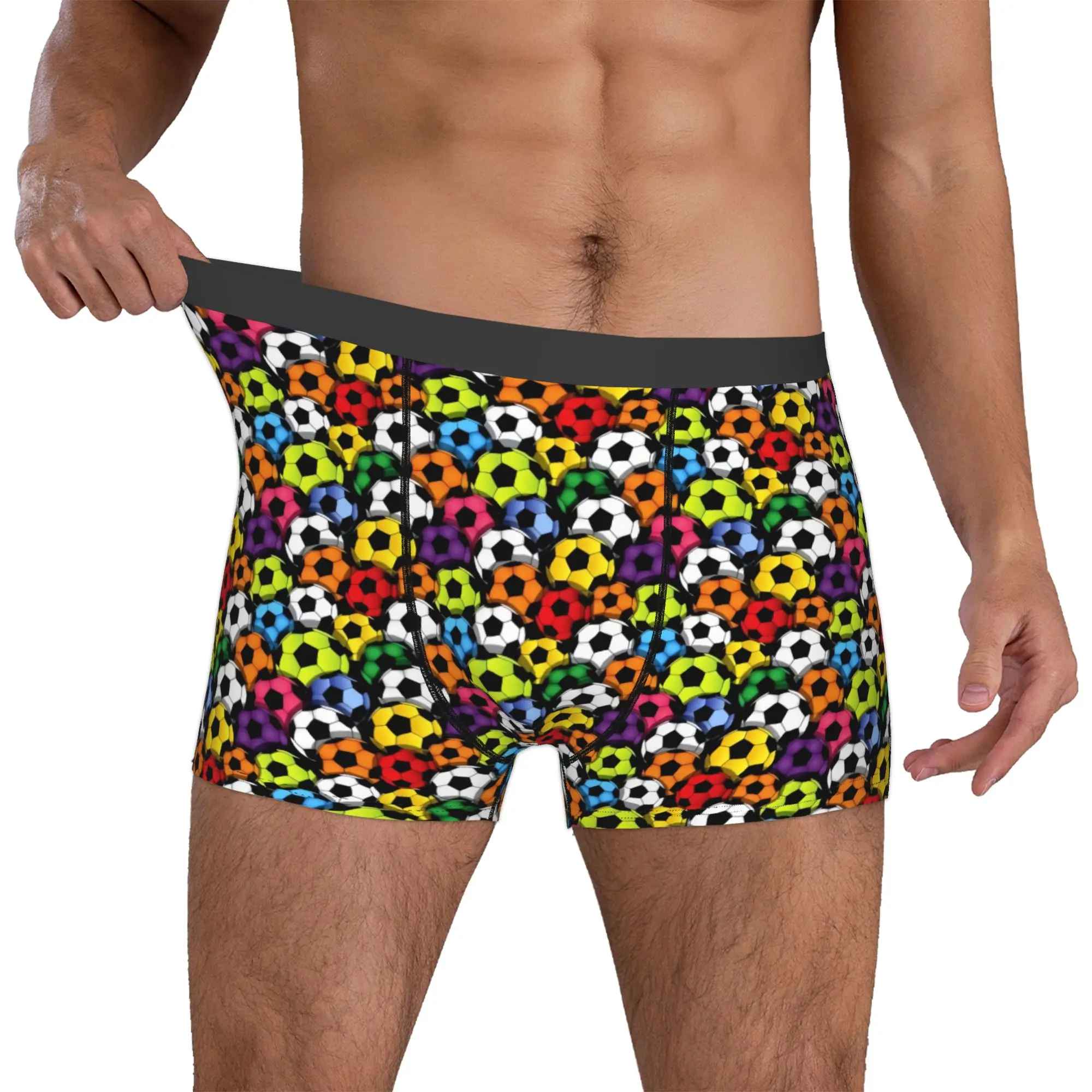 Footbally Print Cool Soccerly Boxers Shorts Men's Footbally Print  Briefs Underwear Novelty Underpants
