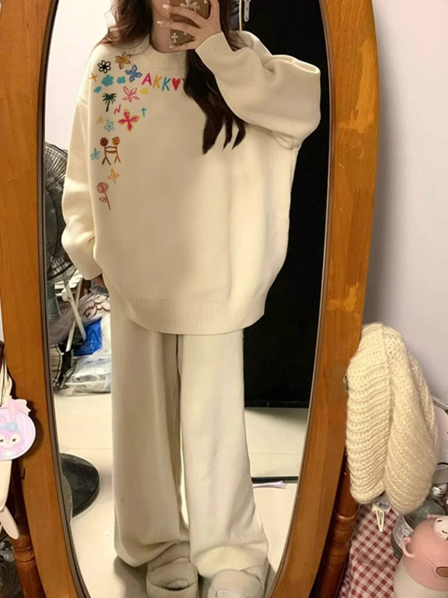 

Американский ретро мягкий ленивый свободный женский свитер Long Sve вязаный irt осень-зима Новое поступление внутренняя и верхняя одежда