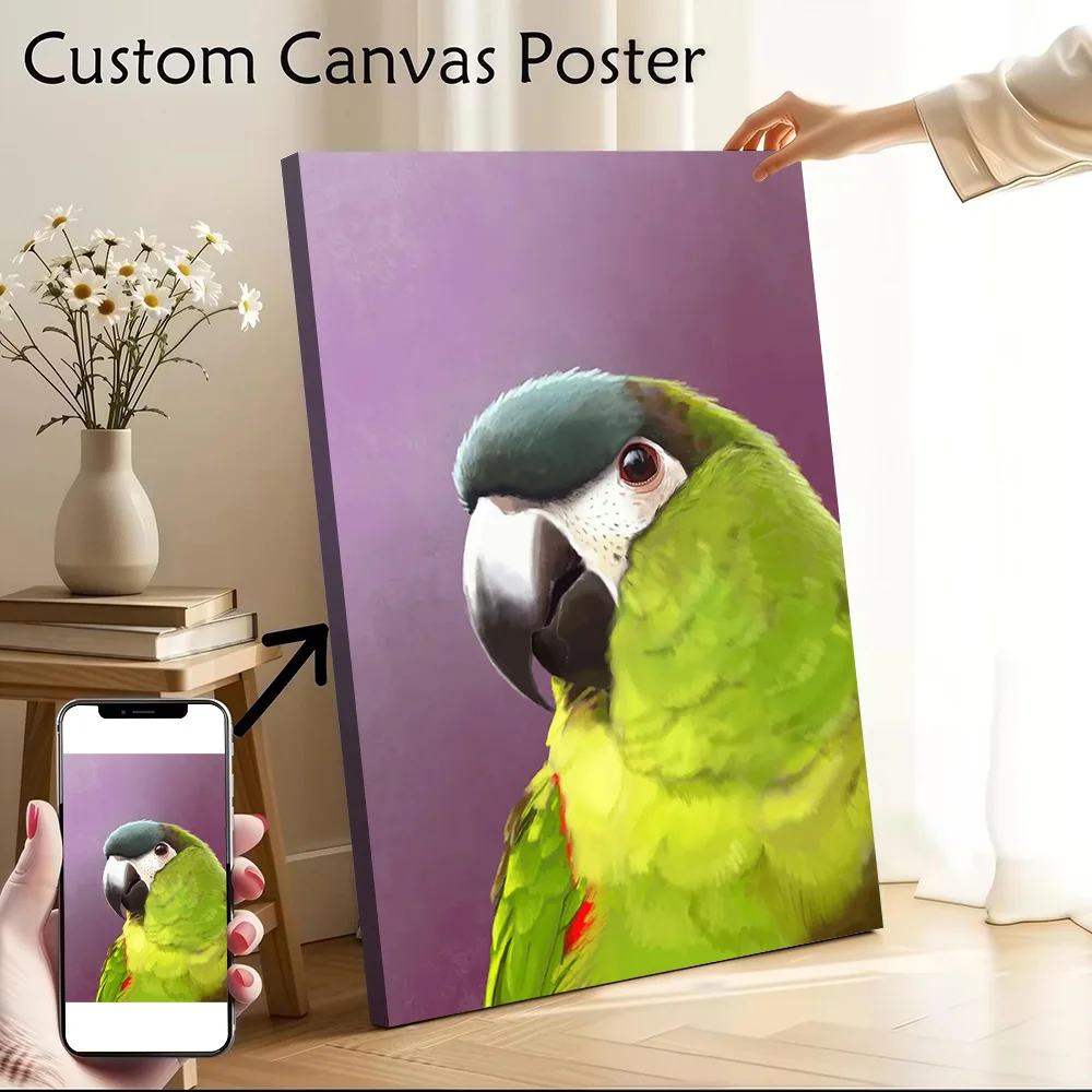 Hahns Macaw Canvas Poster Customizable Pictures Wall Art Canvas Painting for Living Room Decorations Gamer Decoration Wand Deko