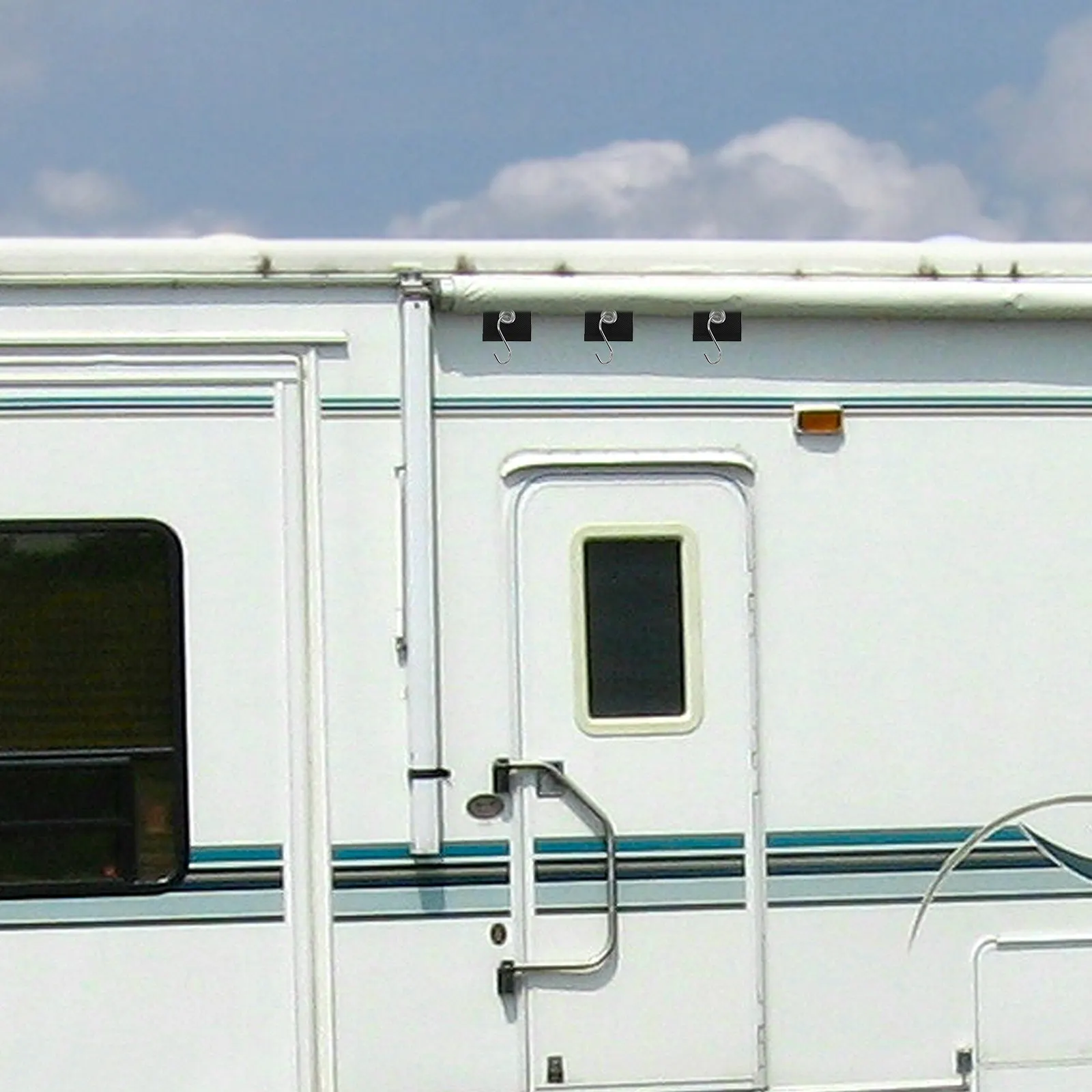 

10 комплектов крючков-держателей для тентов и светильников, черные кольцевые крючки, сверхпрочные, для автодомов и навесов