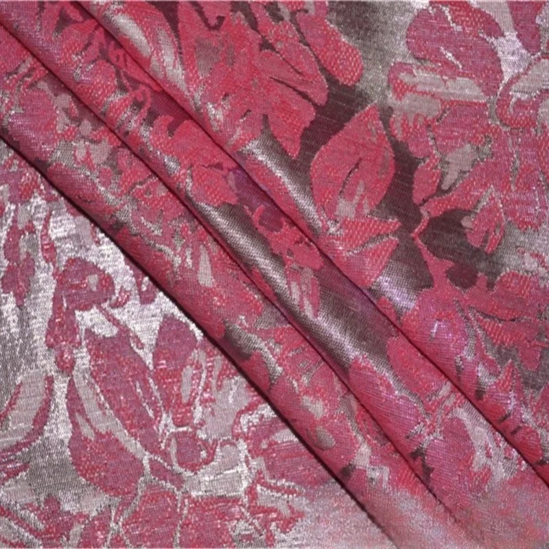 

Romantic and elegant peach-pink shiny silk double-sided jacquard fashion fabric suit dress cheongsam