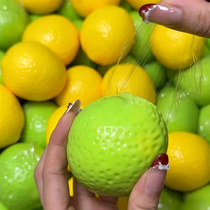 Asmr Knuspriger Zitronen-Stressball Farbwechselnder Handgefertigter Zitronenball Angstlinderung DIY Stressabbau Knuspriges Quetschspielzeug