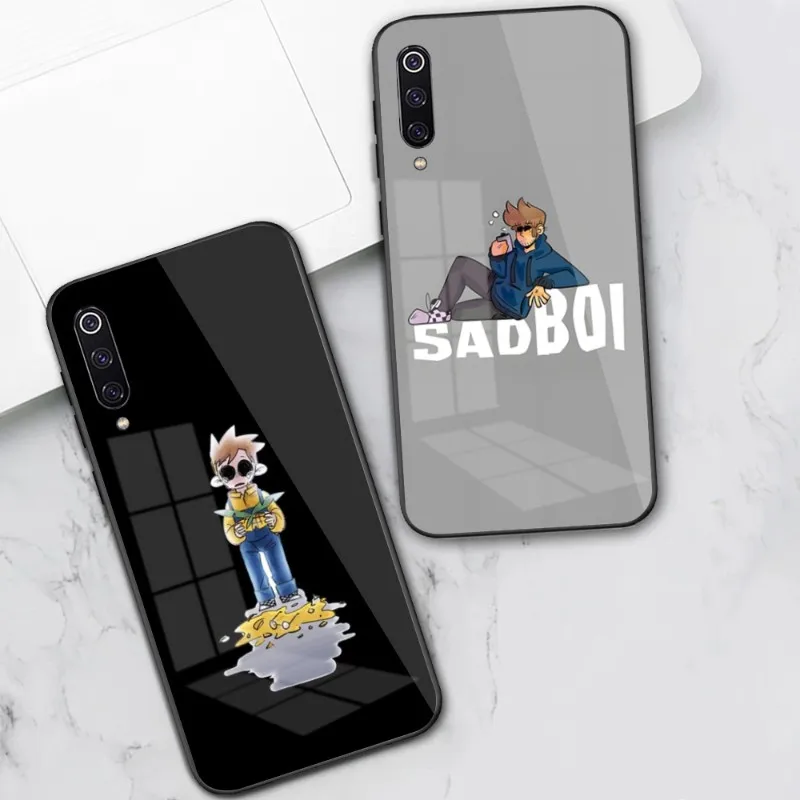 Мультяшный чехол Eddsworld для телефона Xiaomi 12, 11T, 10, 9, Redmi Note 11, 10, 10S Pro, Redmi 9, 9A, 8, черный стеклянный чехол для телефона из поликарбоната