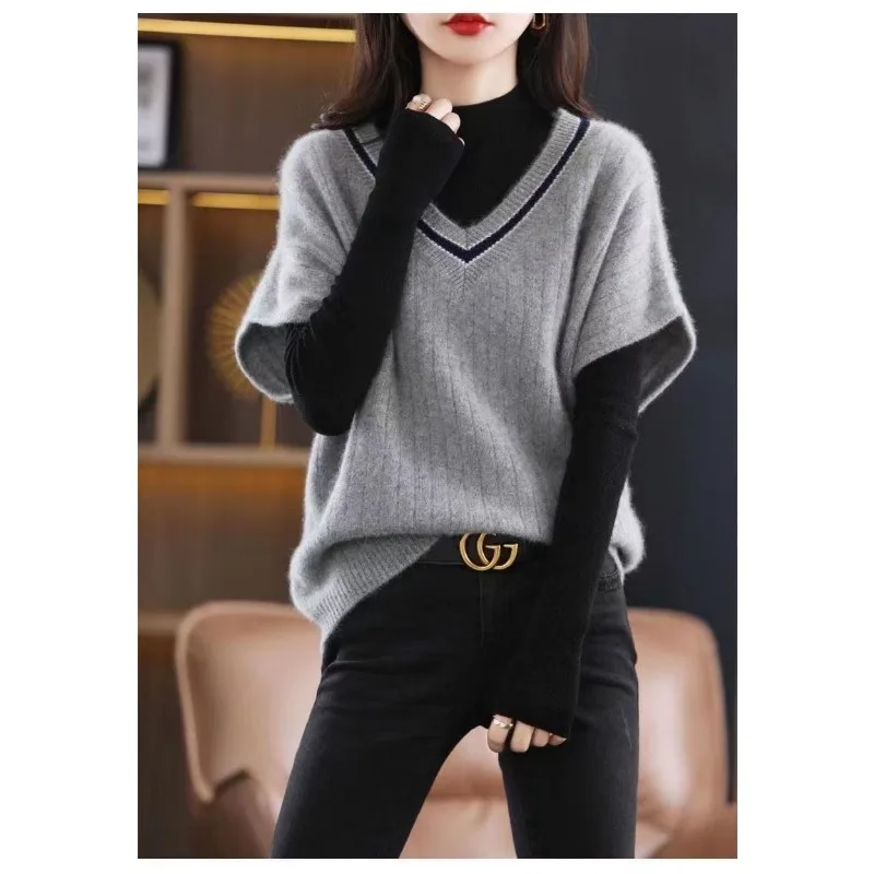 الخامس الرقبة رقيقة سترة سترة المرأة سترة فضفاضة سترة ملابس خارجية 2025 الخريف والشتاء تنوعا #3