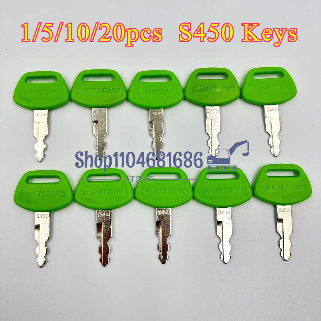 1/5/10/20PCS S450 Excavator  Start Key for SUMITOMO SH130 200 210 240 A1A2 Side Door Key Ignition Switch Key
