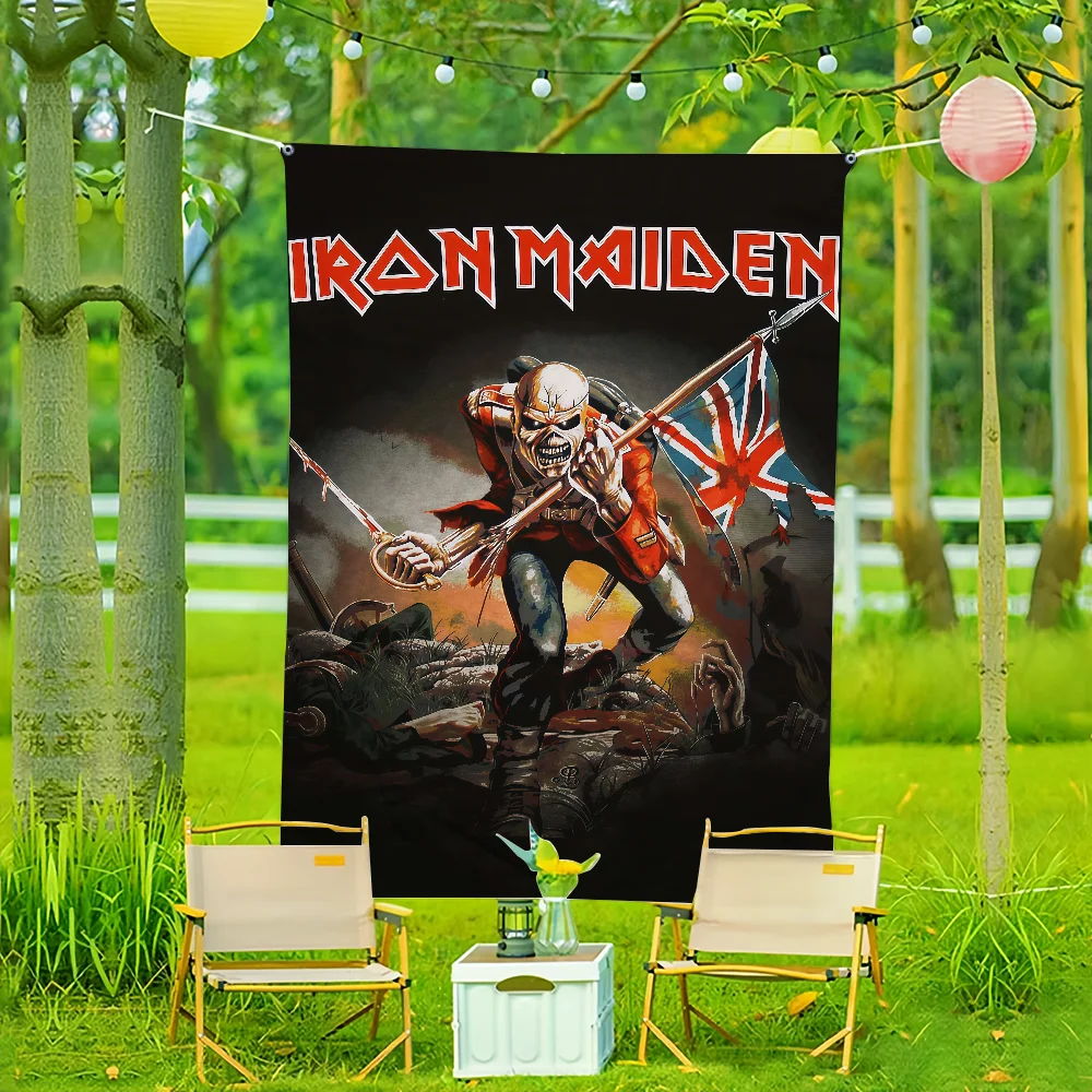 علم روك تزيين I-I-ron في الهواء الطلق نزهة حفلة موضة الفن زينة معلقة M-Mai-D-den الفرقة حفلة المنزل #6