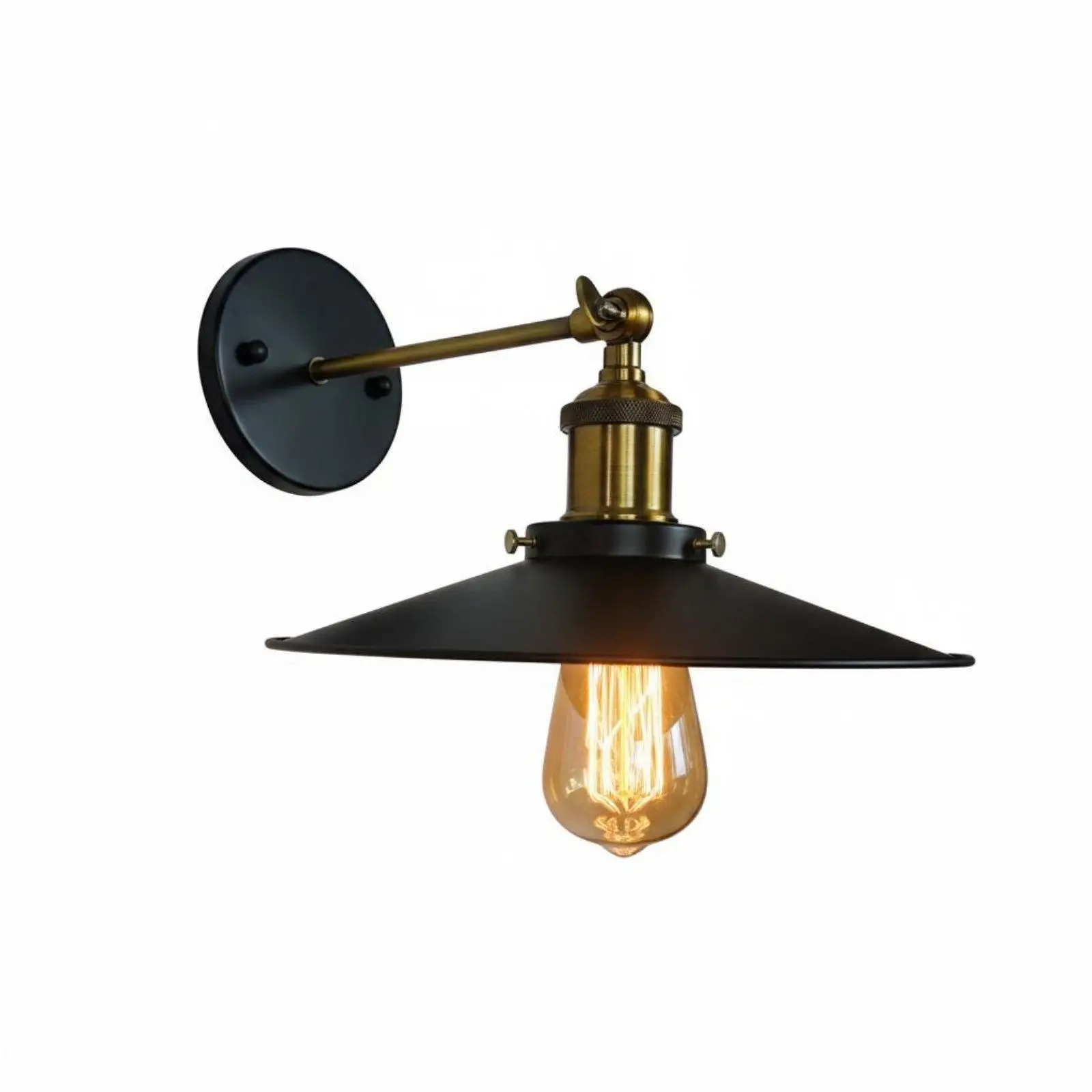 Wall Sconce Wrought Iron Wall Light 180 Degrees Rotation Adjustable Swing Arm