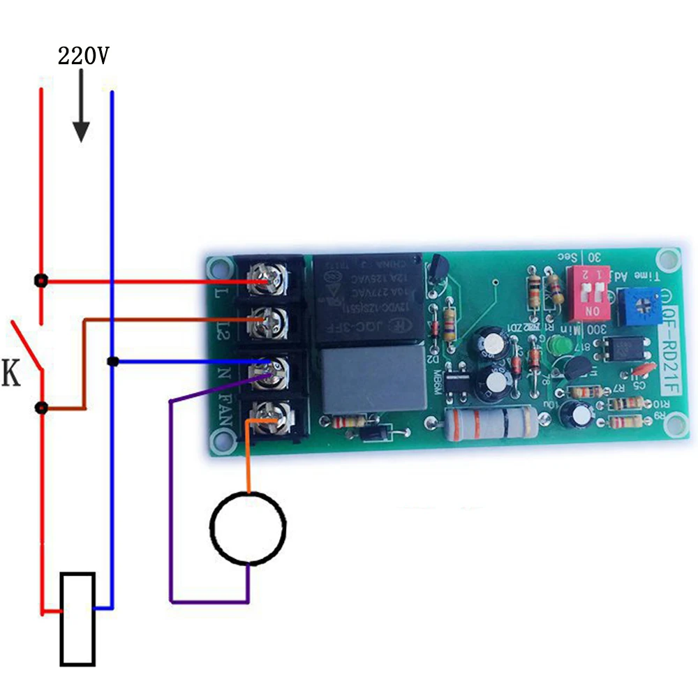 

AC100V-220V Adjustable Timer Control Relay Module Turn Off Delay Switch Board For Exhaust Fan Mr22 19 Dropship