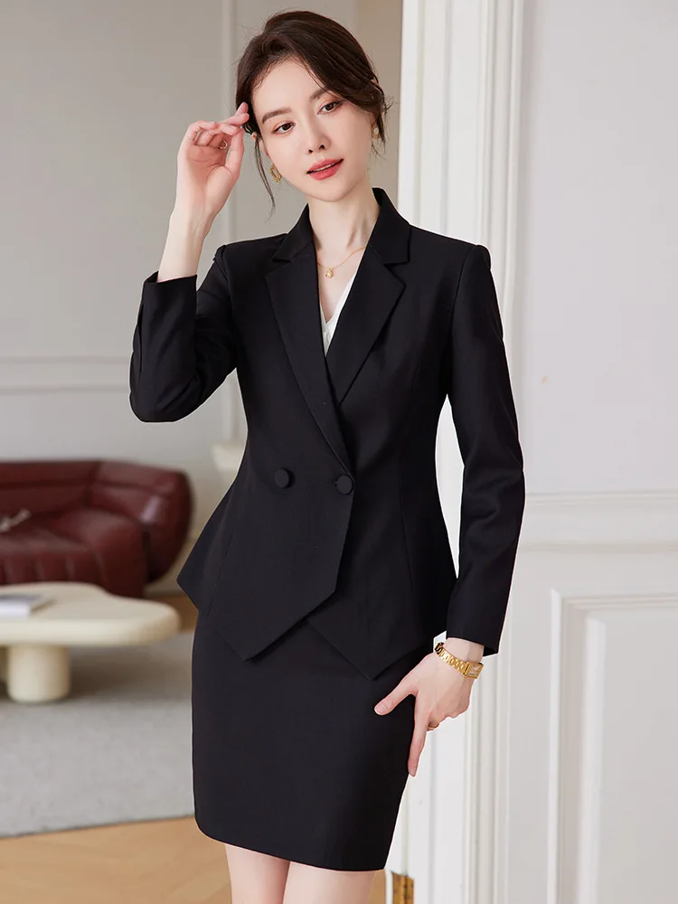 

Black women's suit for spring and autumn2025New stylish and elegant formal suit, goddess-style professional workwear
