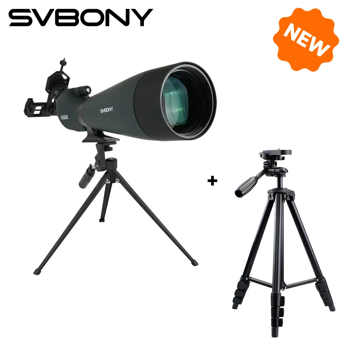 Svbony SV28A Lunette de repérage 25-75x100/20-60x80 FMC Parfaite pour les débutants au tir à l'arc, 