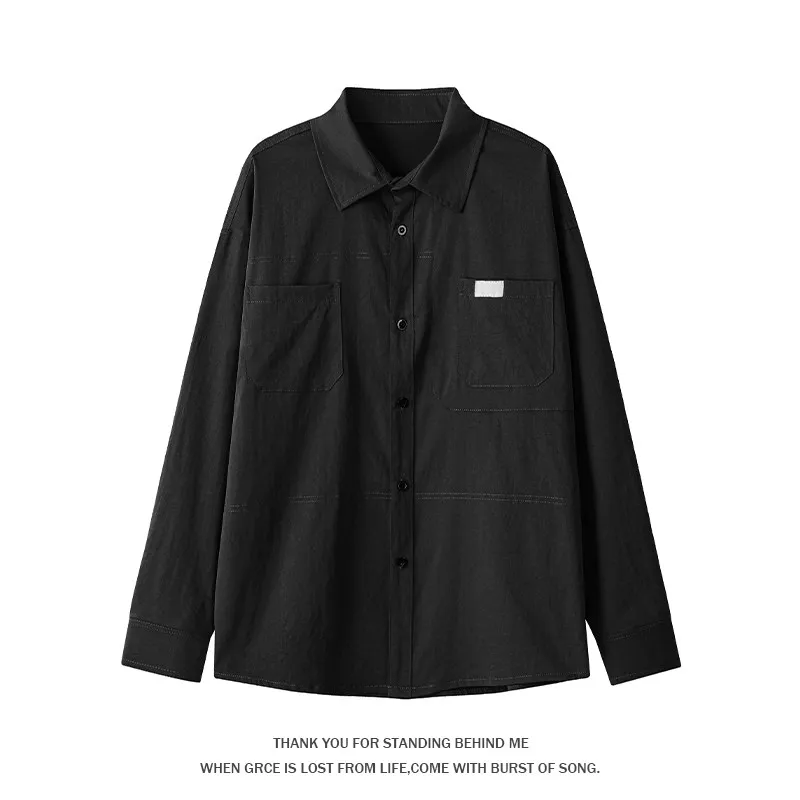 

Мужской свободный кардиган с длинным рукавом, повседневный, с отложным воротником, для работы, весна-осень, новинка, полиэстер