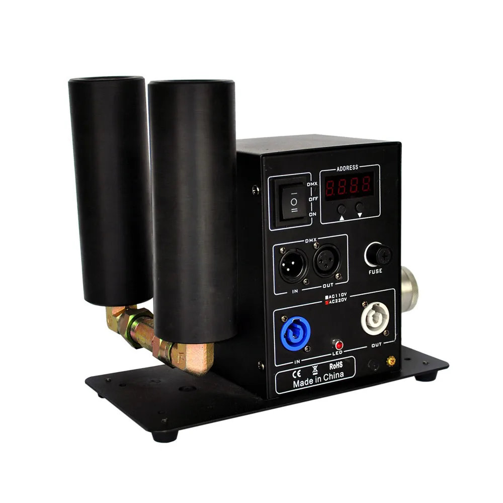 Special Effect Event 1 2 Barrels DMX512 Control Cannon Co2 Jet Fog Machine For Stage DJ Disco Bar Nightclub With 6m Gas Hose