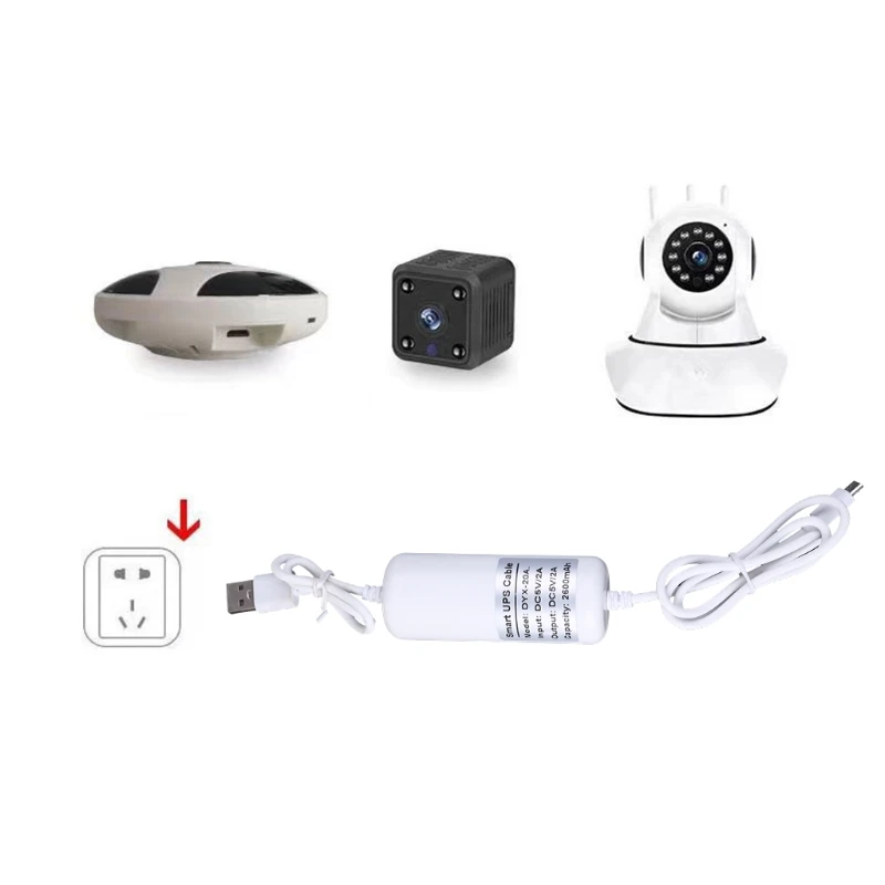 Imagem -04 - Mini Bateria Backup 5v Fonte Alimentação Ininterrupta Bateria Integrada para Câmera Segurança Adaptador