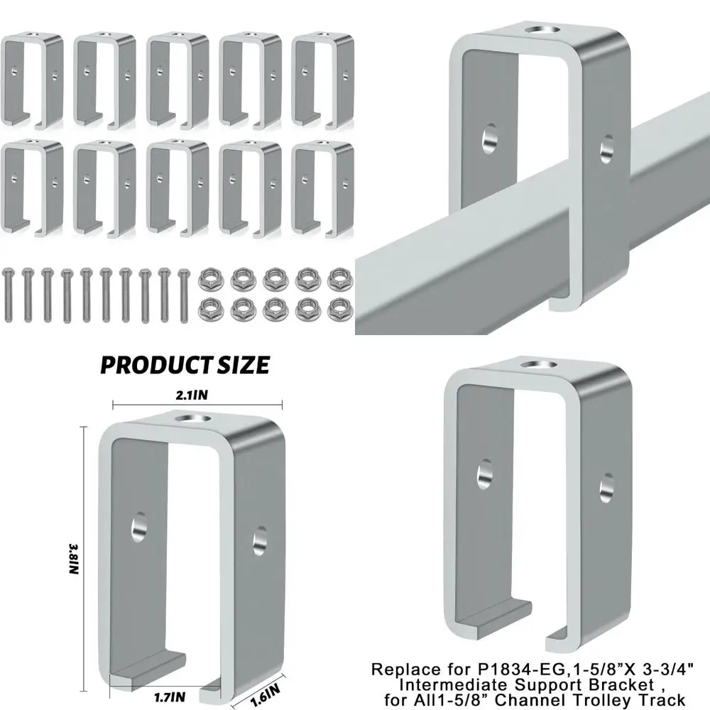 

Strut Channel Trolley Track Hangers for 1-5/8 Intermediate Support Brackets, Universal Fit for All 1-5/8 Channels