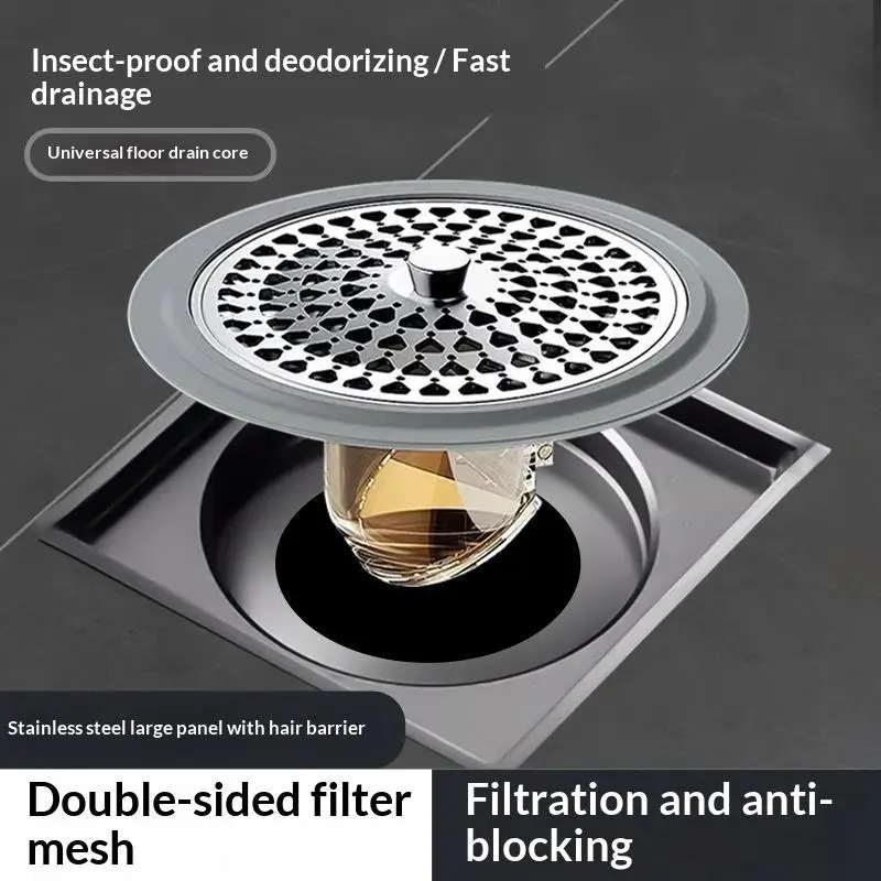 Universal Floor Drain Strainer Stainless Steel Anti Odor Insect Proof for Bathroom Kitchen Laundry Balcony