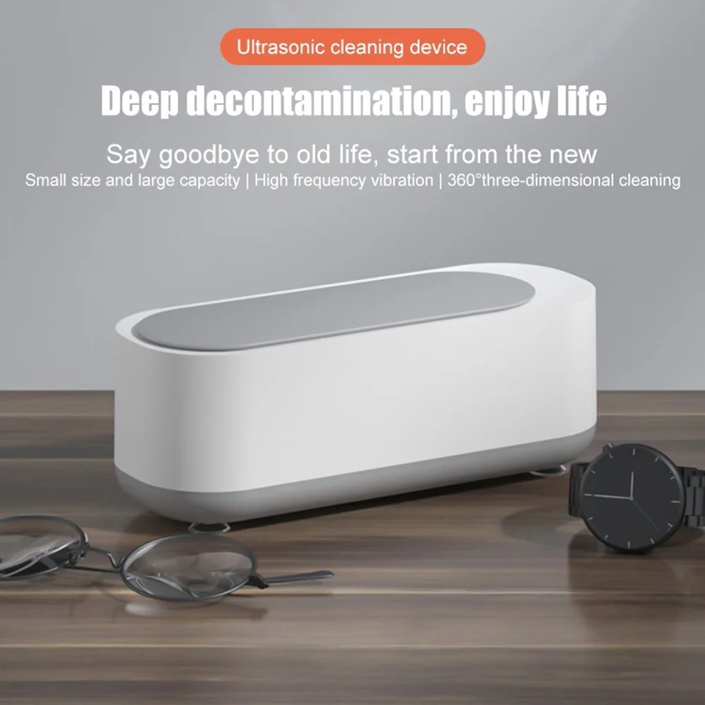 Electric Ultrasonic Cleaner High Frequency Vibration Deep Clean Battery Convenient Glasses Jewelry Tableware Cleaning Machine