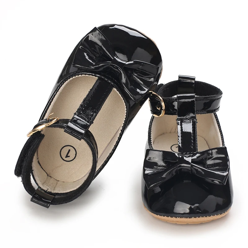 أحذية أميرات للحفلات لحديثي الولادة باللون الأسود للأولاد والبنات أحذية مشي للخطوات الأولى للأطفال الرضع حذاء أطفال غير قابل للانزلاق