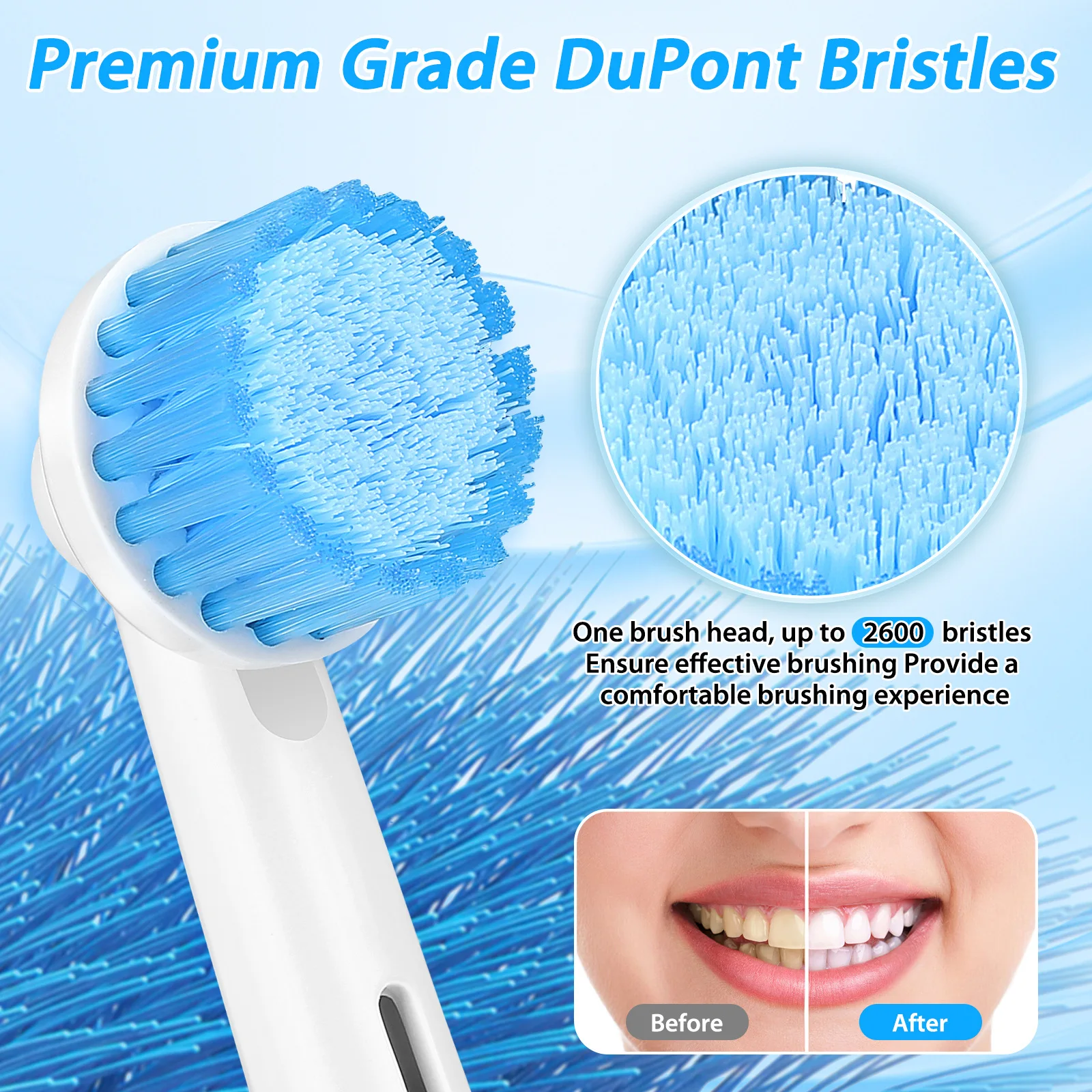 4 Pcs/Pack Replacement Brush Heads For Oral B Electric Toothbrush Head Soft Dupont Bristle Teeth Cleaning & Whitening Brush Head