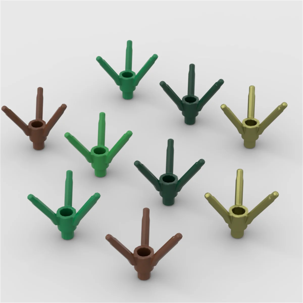 10PCS Puzzle Particle 24855 Plant Flower Building Blocks Kit Stem With Bar Holder 3 Stems Brick ldeal Toys Gift