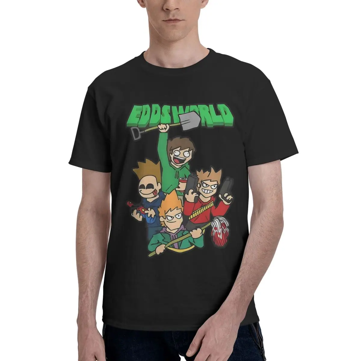 

Аниме Eddsworld, сериал, 100% хлопок, повседневная дышащая, удобная, винтажная, новые подарки и футболки, забавная рубашка