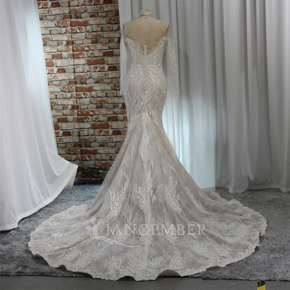 Boho Wedding Dress One-Shoulder Bridal Dresses Sparky Wedding Gowns Mermaid Beach Back Zipper Customized vestidos de novia boda