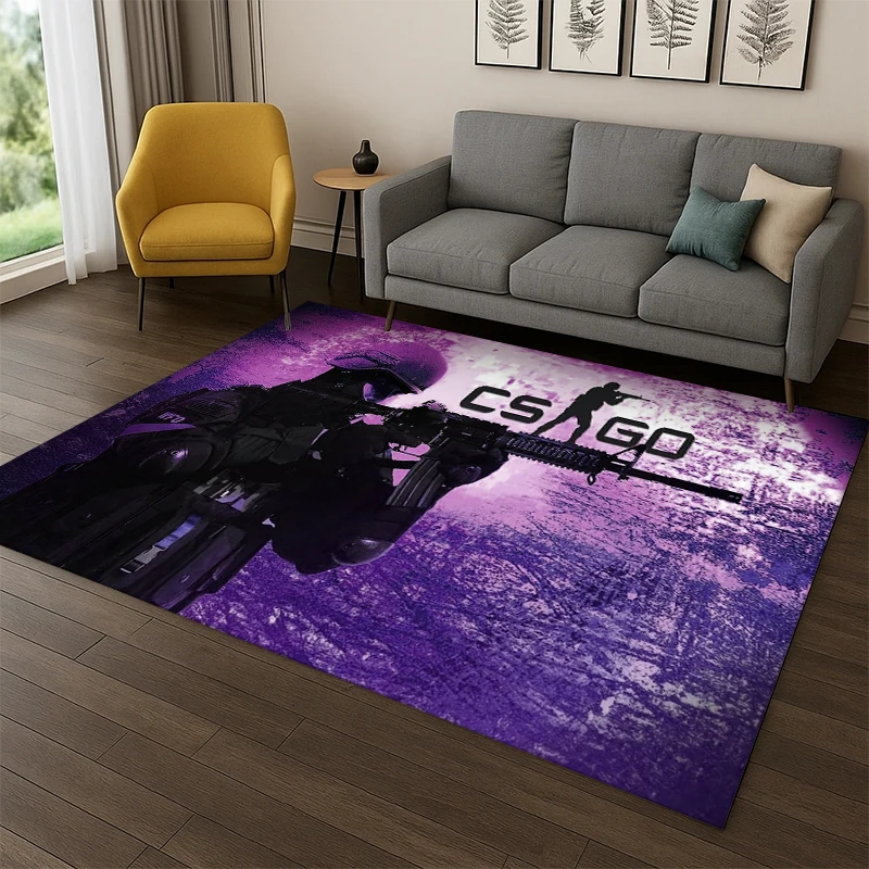 Counter Strike CS GO Game Gamer Carpet Rug for Bedroom Living Room Sofa Playroom Doormat Home Decor,Kid play Area Rug Non-slip